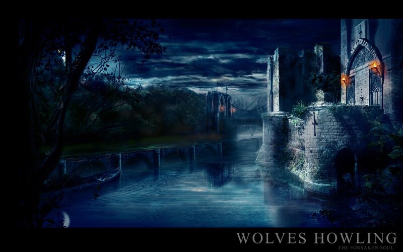 Castle by River at Night