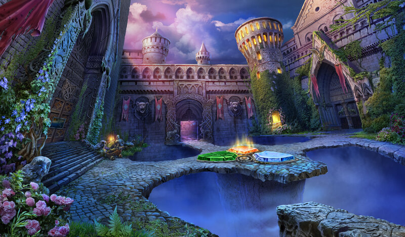 Castle Courtyard at Dusk