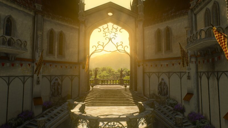 Castle Courtyard at Sunrise