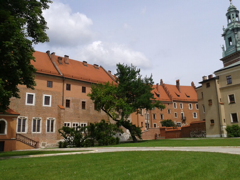 Castle Courtyard with Trees
