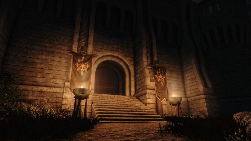 Castle Entrance at Night — Brown