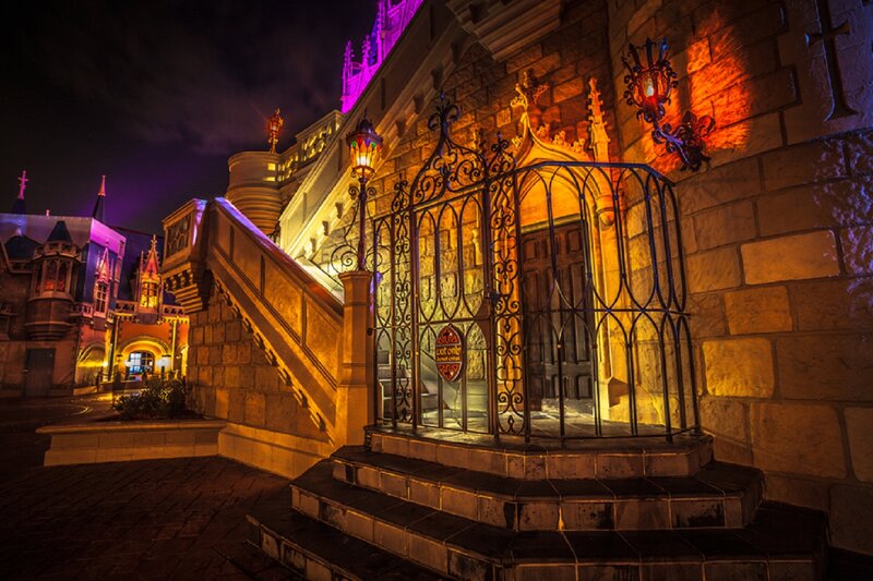 Castle Entrance at Night — Purple