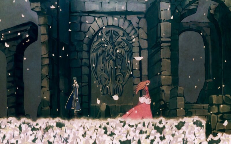 castle garden scene