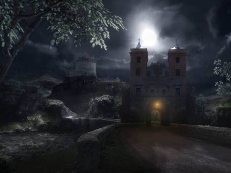 Castle Gate at Night