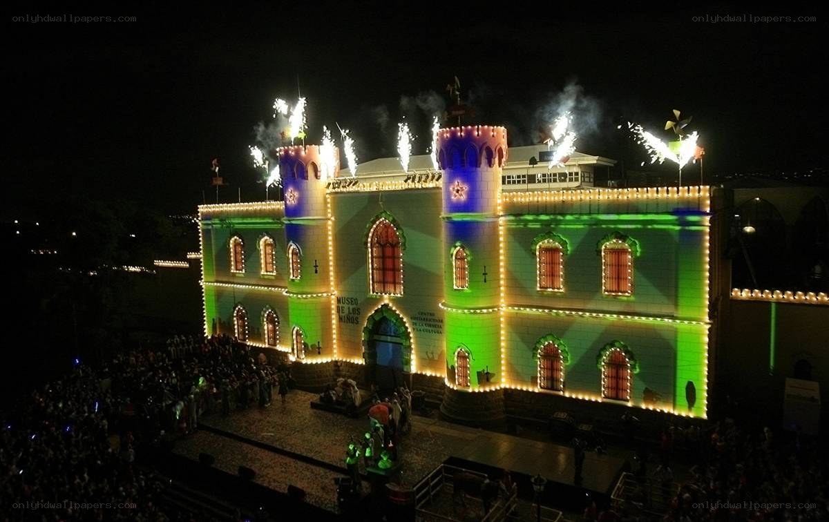 Castle illuminated at night