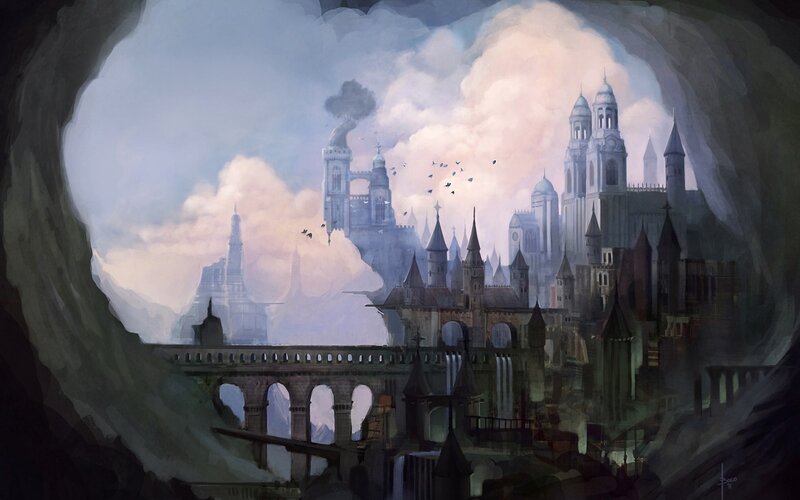 Castle in a Cave — Gray, Dramatic, Morning