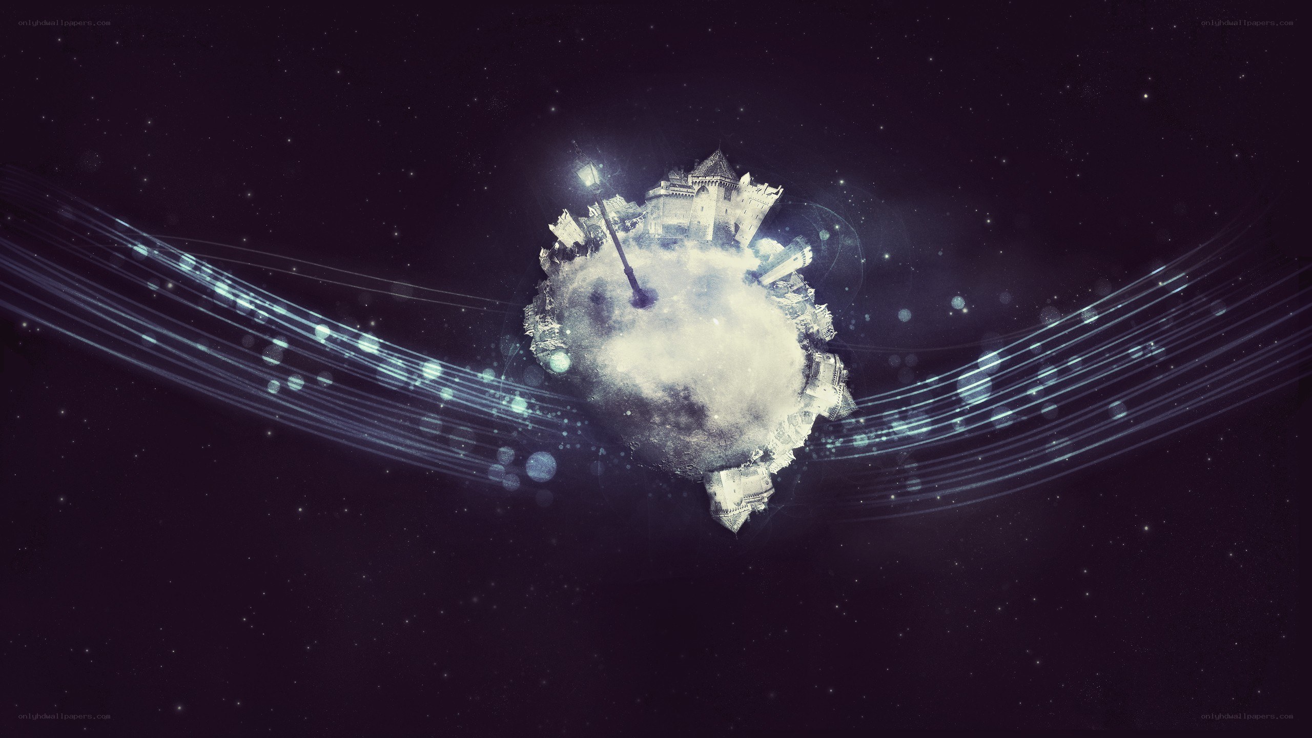 castle in a cosmic sphere