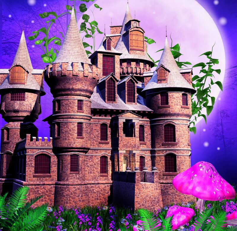 Castle in a Fantasy Garden