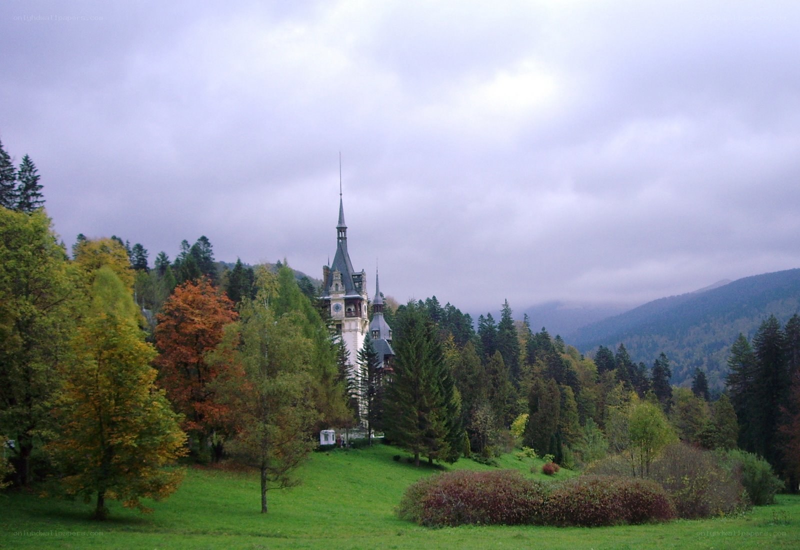 castle in a forested valley
