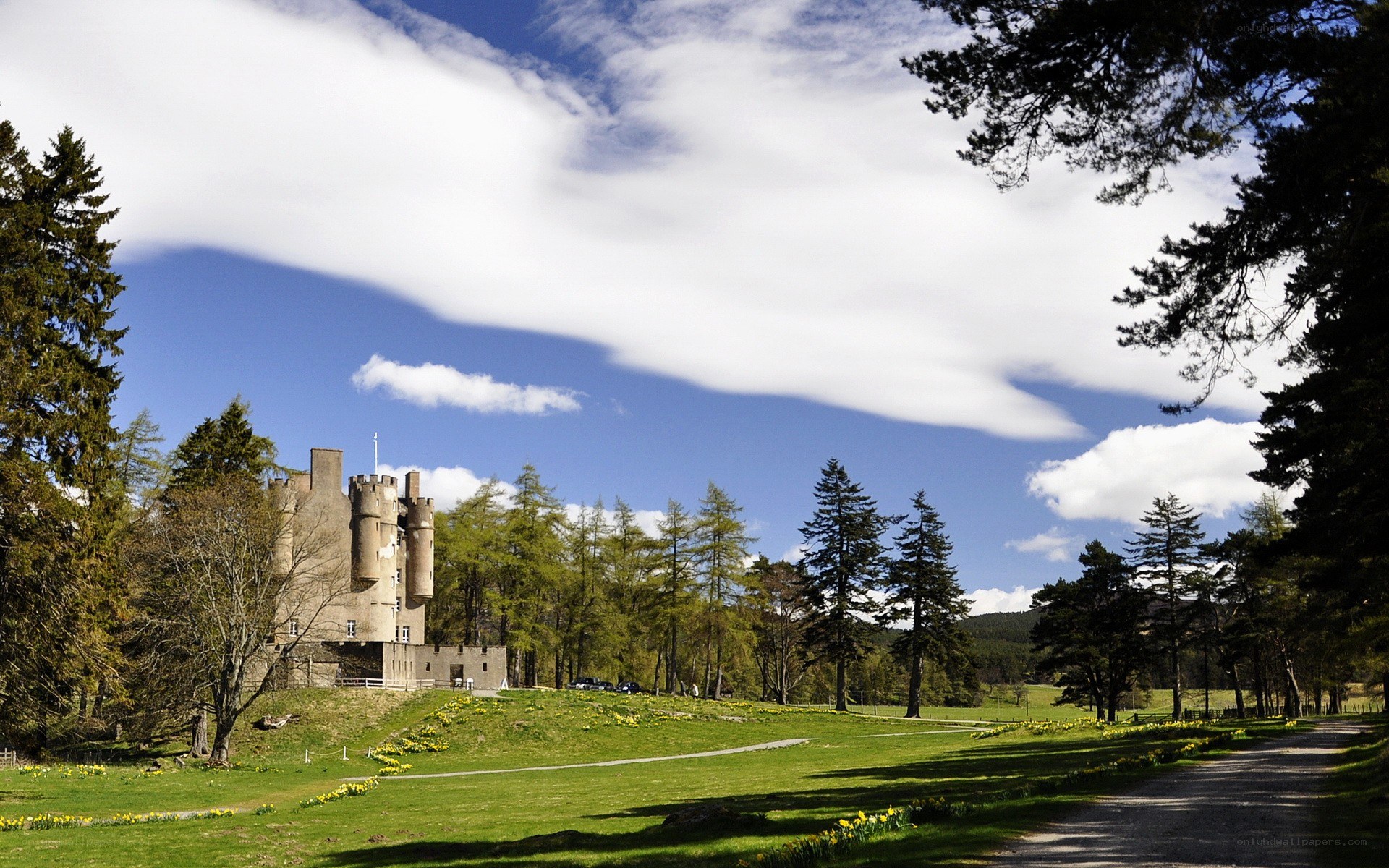 Castle in a green landscape