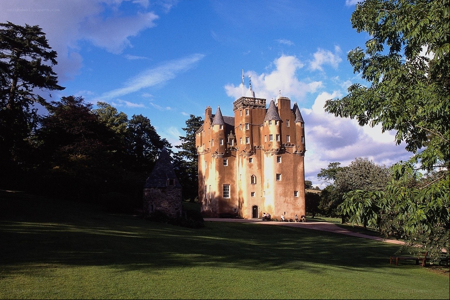 Castle in a green park