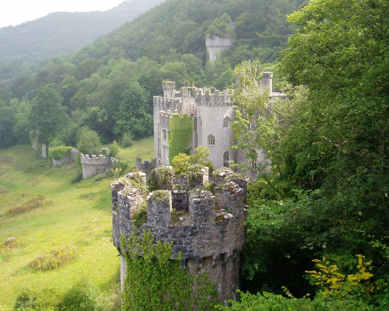 castle in a green valley