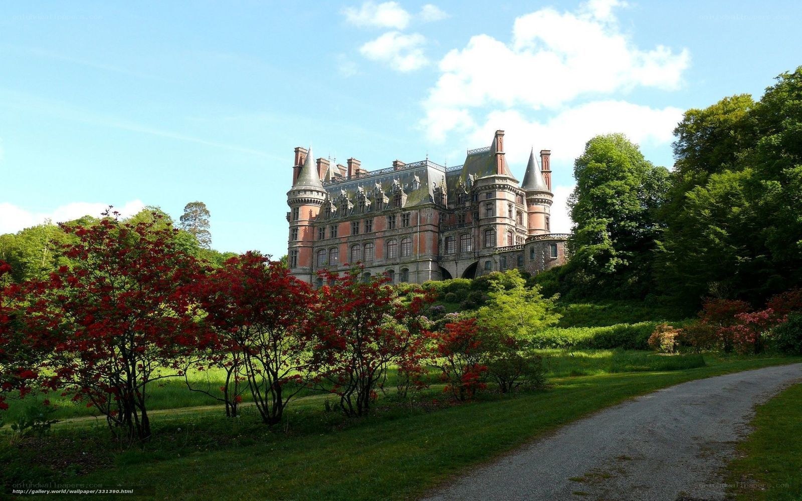 castle in a lush garden