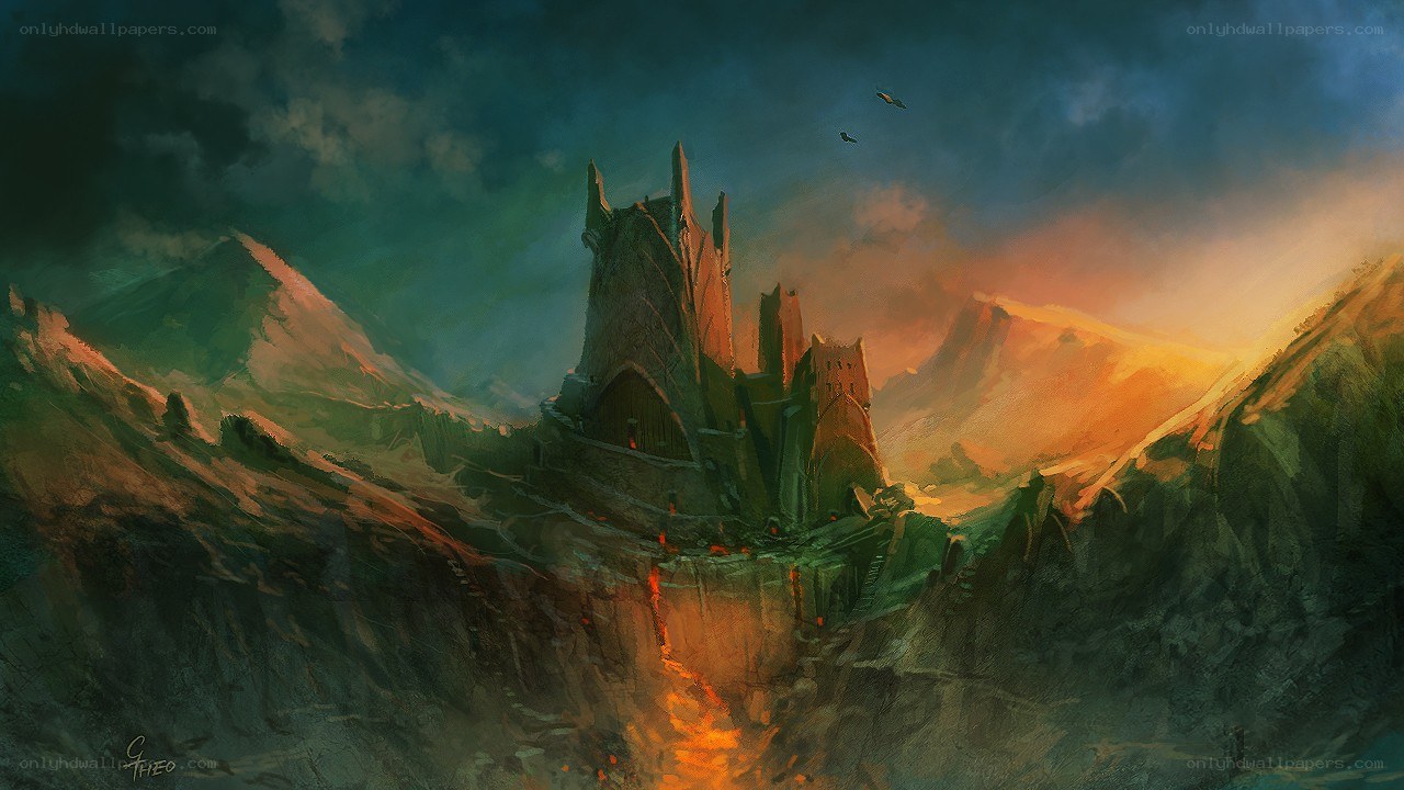 castle in a mountain valley