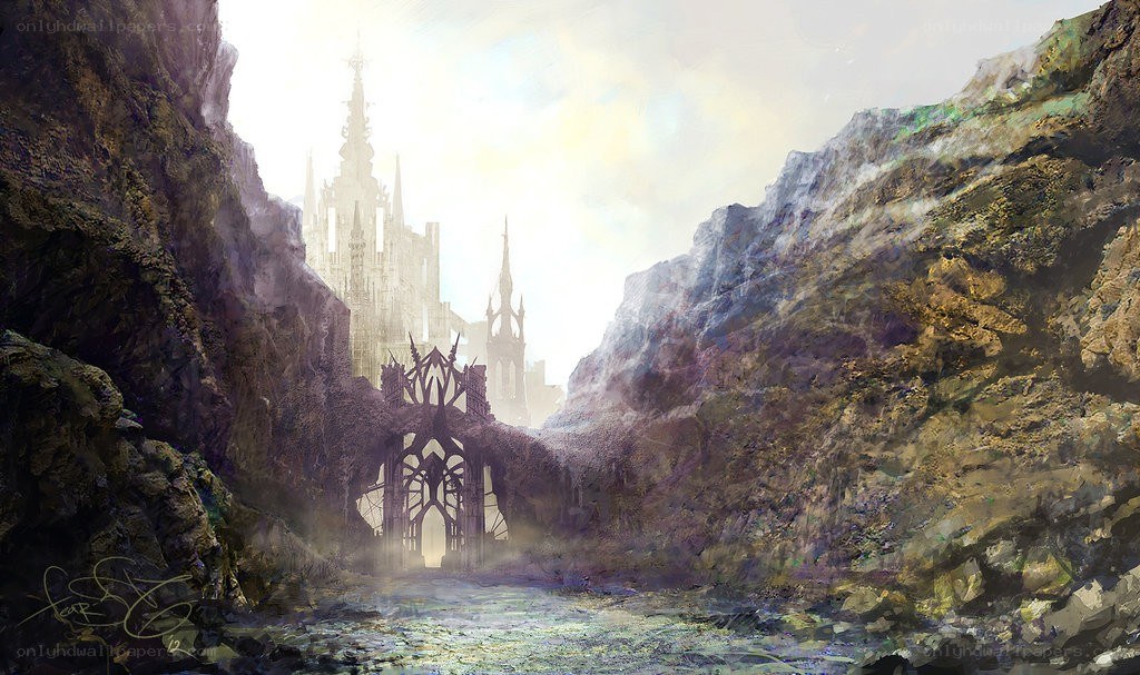 castle in a rocky canyon