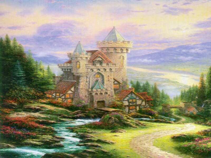 Castle in a scenic valley