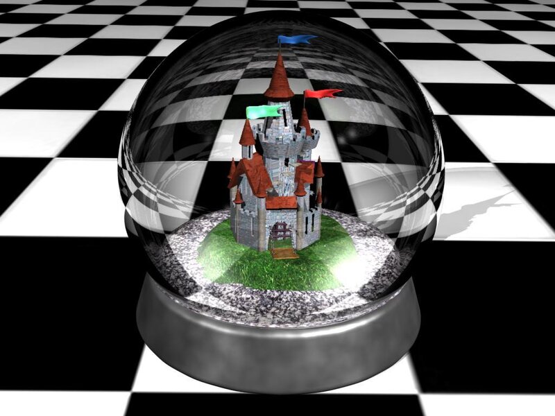 castle in a snow globe