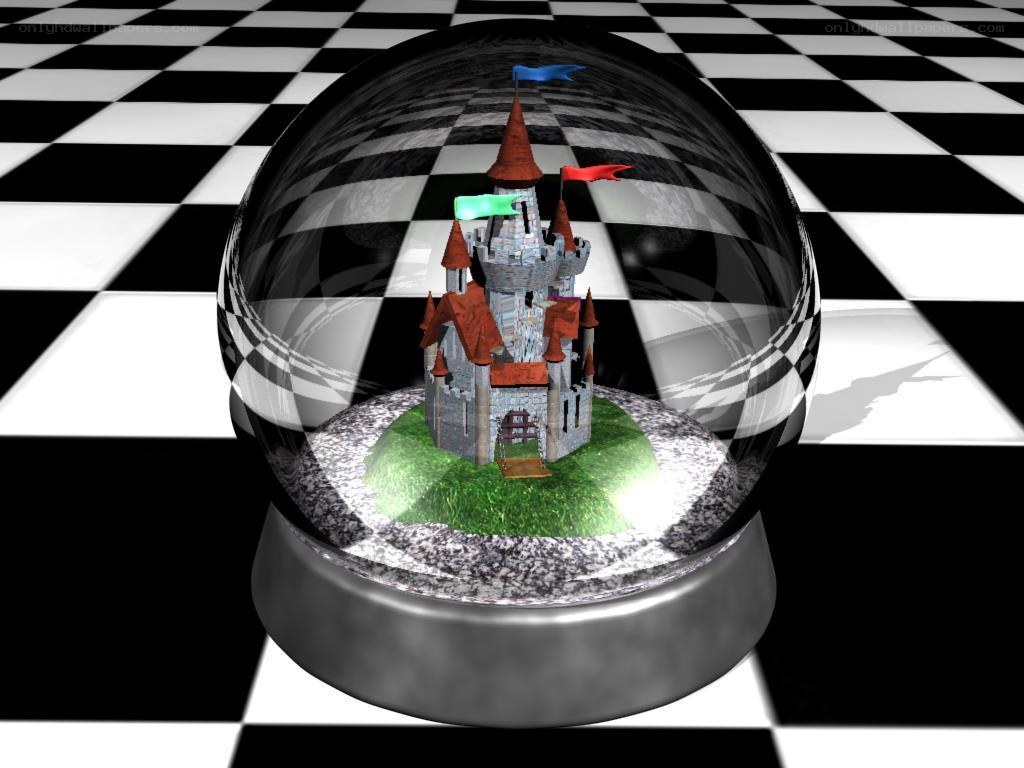 castle in a snow globe