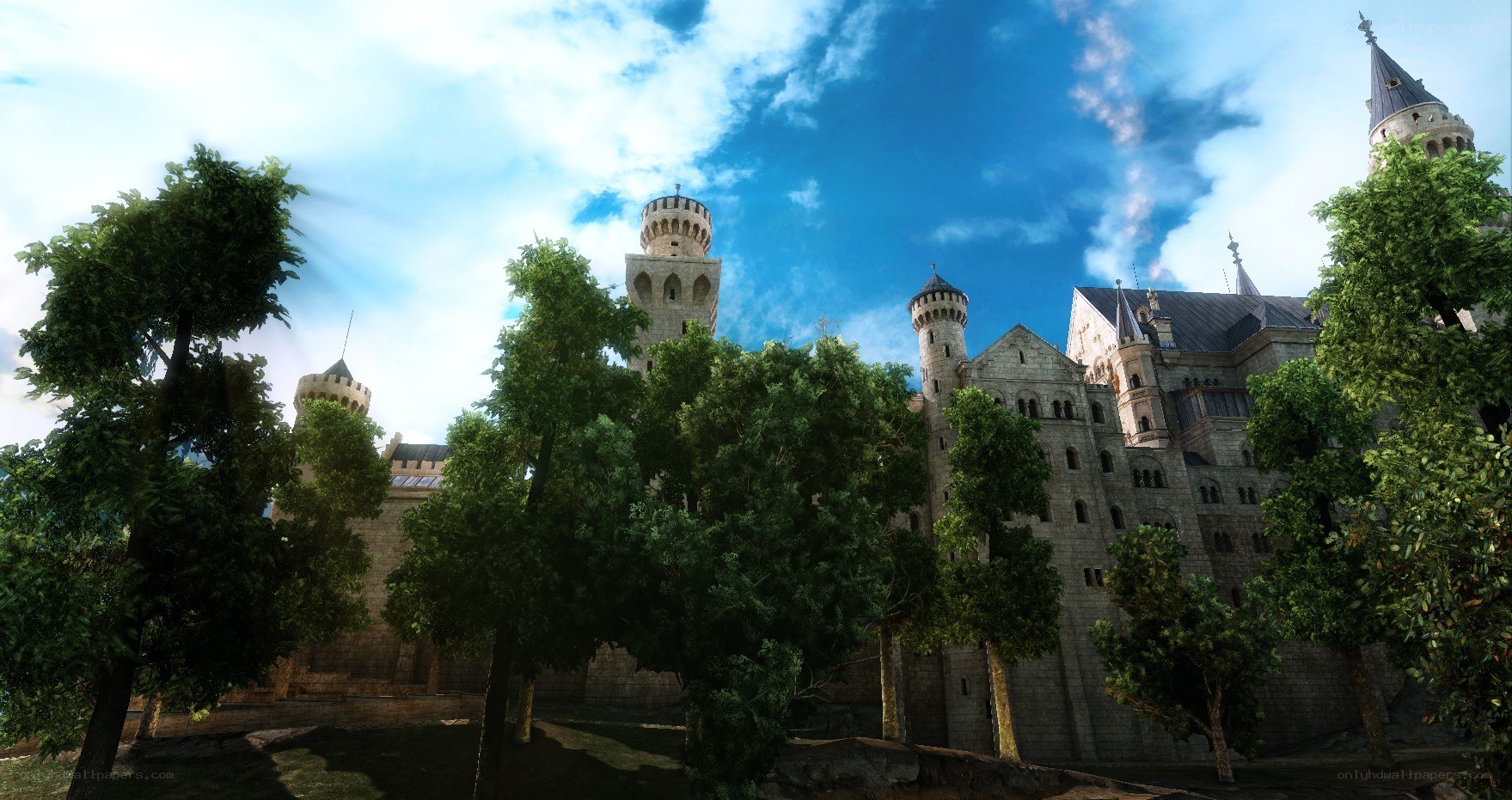 castle in a sunny landscape