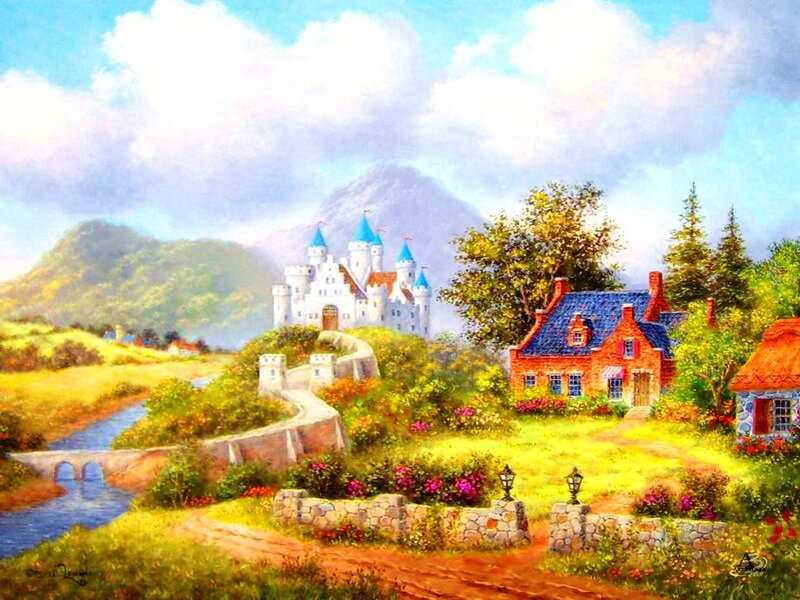 Castle in a Valley — Blue