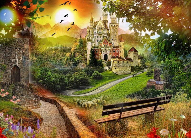 Castle in a Valley — Green, Serene