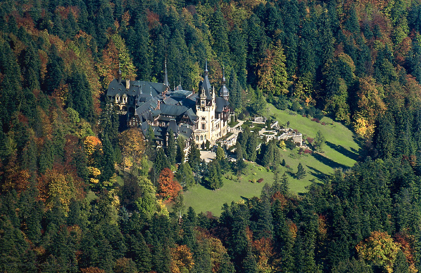 castle in autumn forest