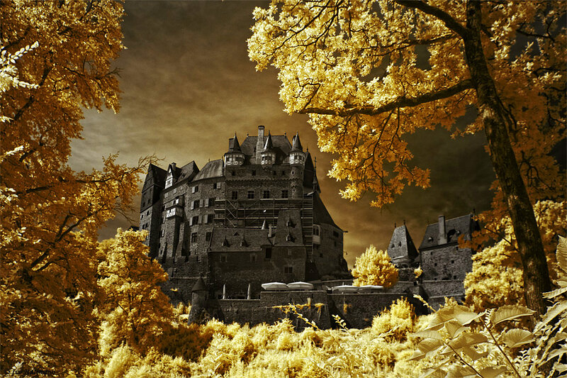 Castle in Autumn Forest — Gold
