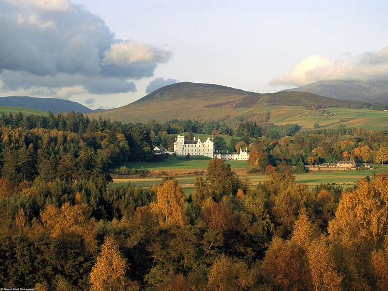 Castle in autumn hills