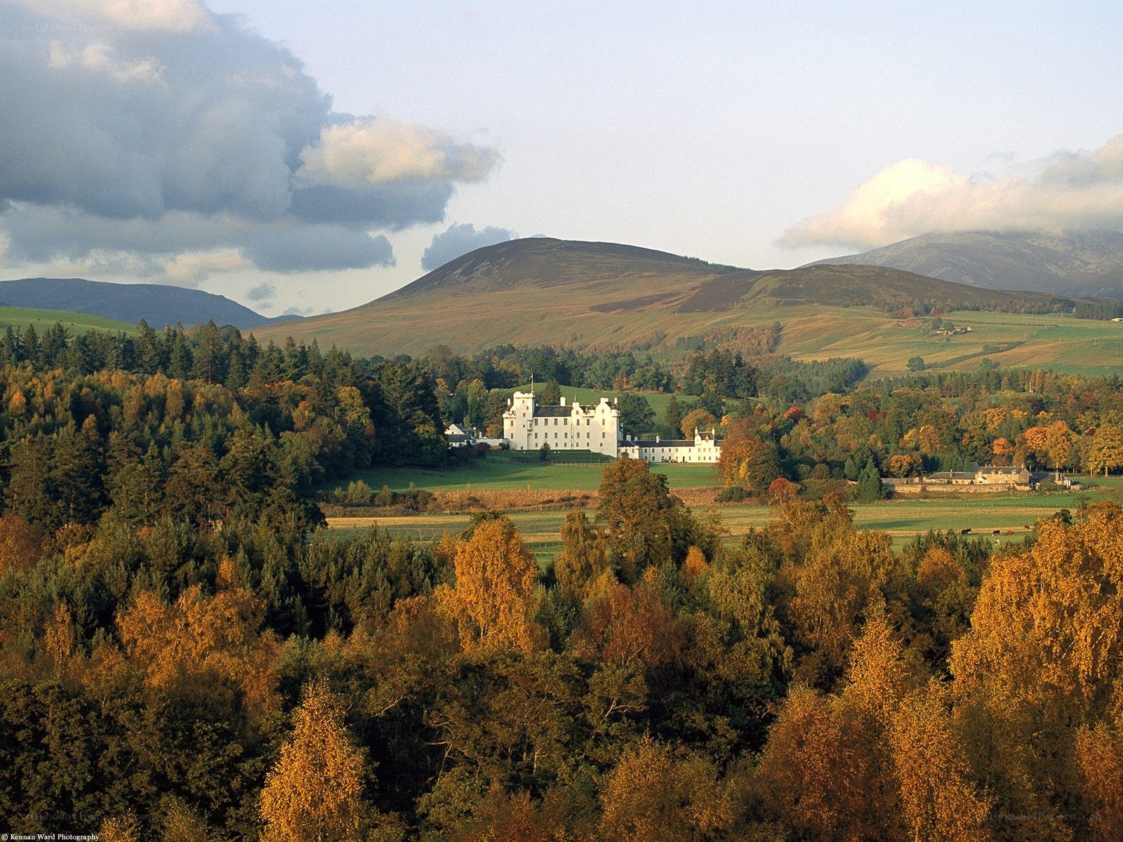 Castle in autumn hills