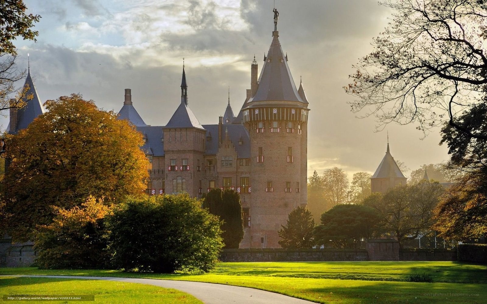Castle in autumn landscape
