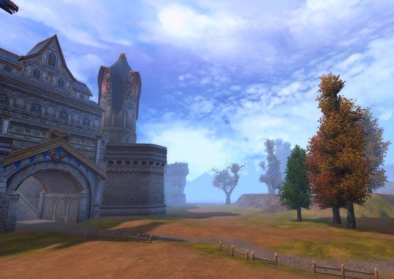 Castle in Autumn Landscape — Blue