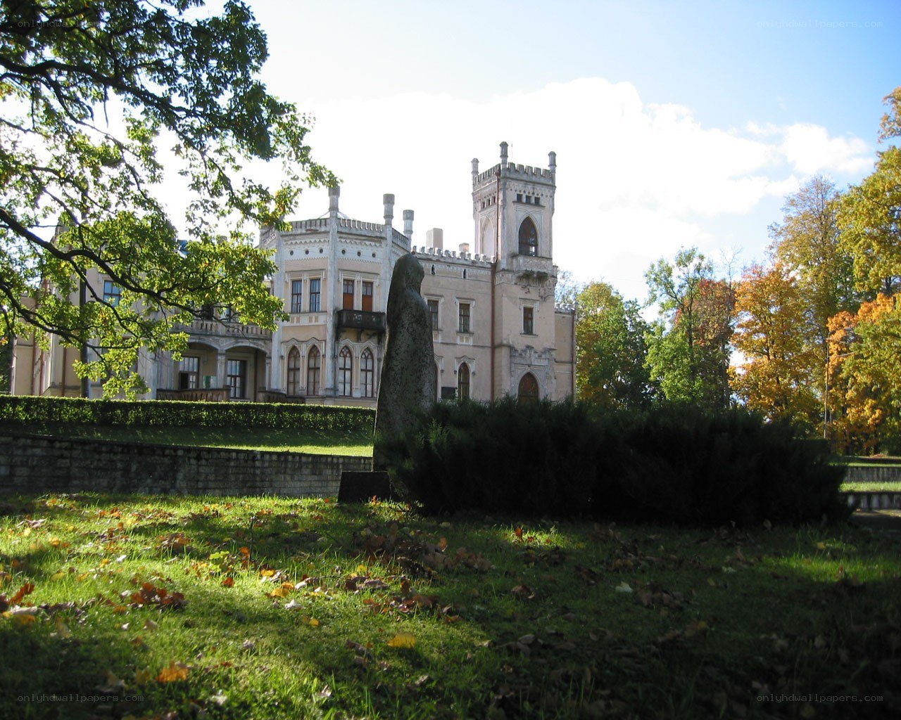 Castle in autumn park