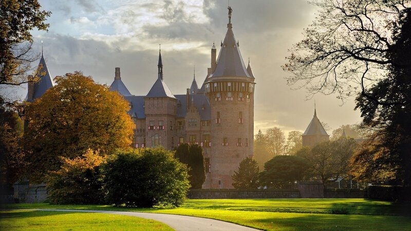 Castle in autumnal park