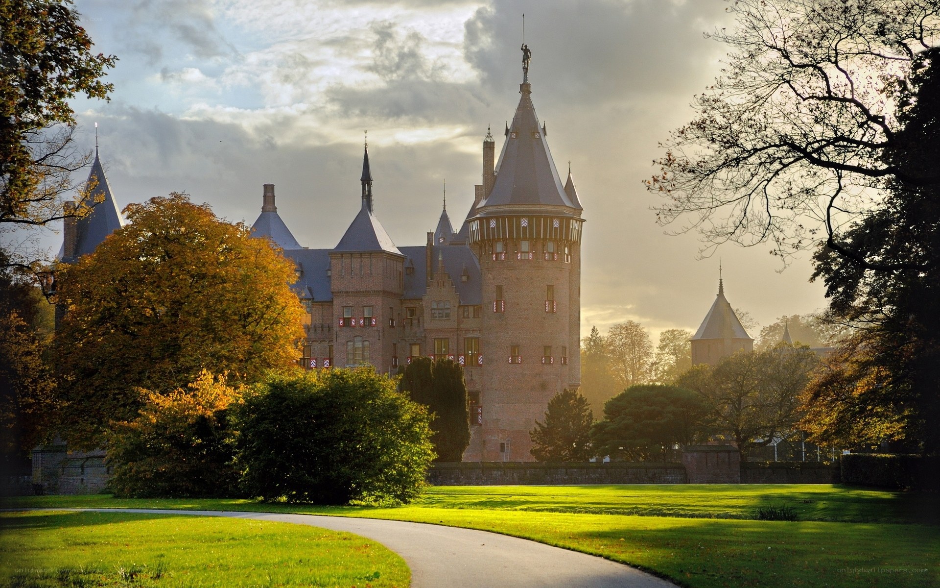 Castle in autumnal park
