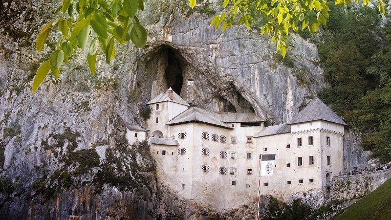 Castle in Cave — Gray, Dramatic