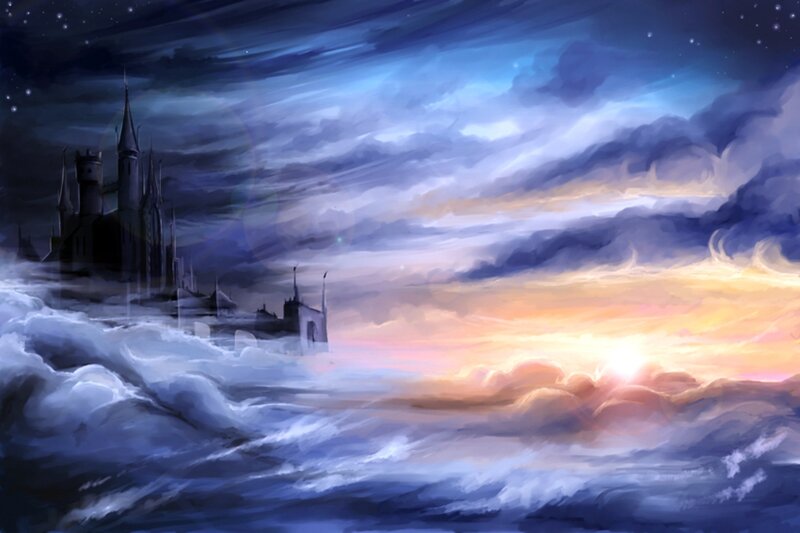 Castle in Clouds — Blue, Dramatic