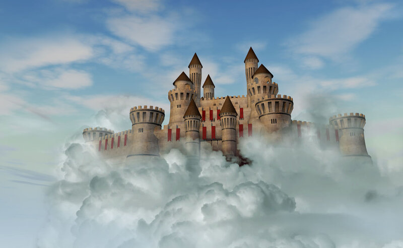 Castle in Clouds — Blue, Fantastical