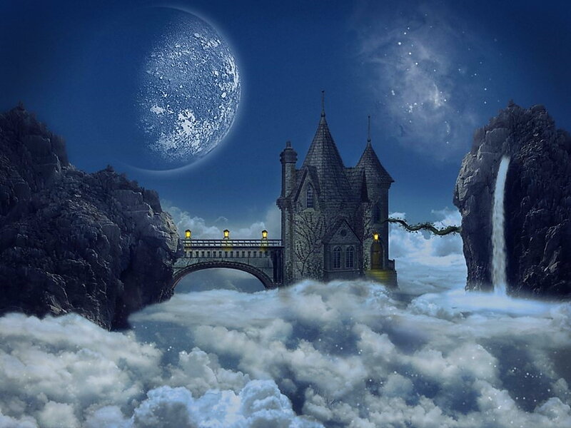 Castle in Clouds — Blue, Fantasy