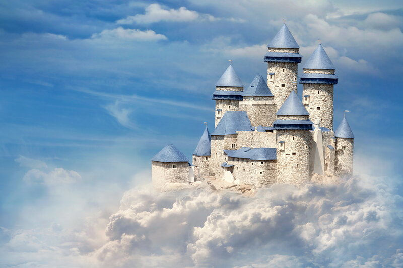 Castle in Clouds — Blue, Serene