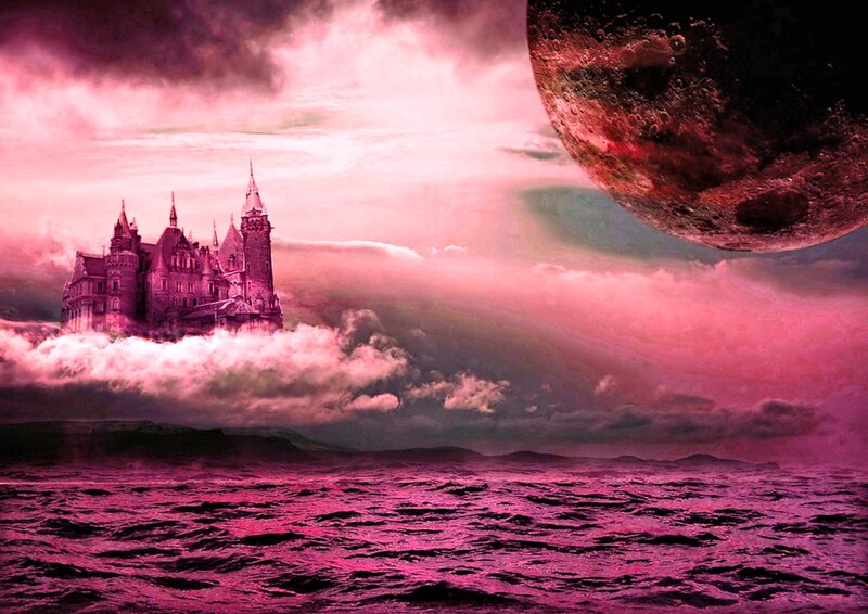 Castle in Clouds — Pink, Dramatic