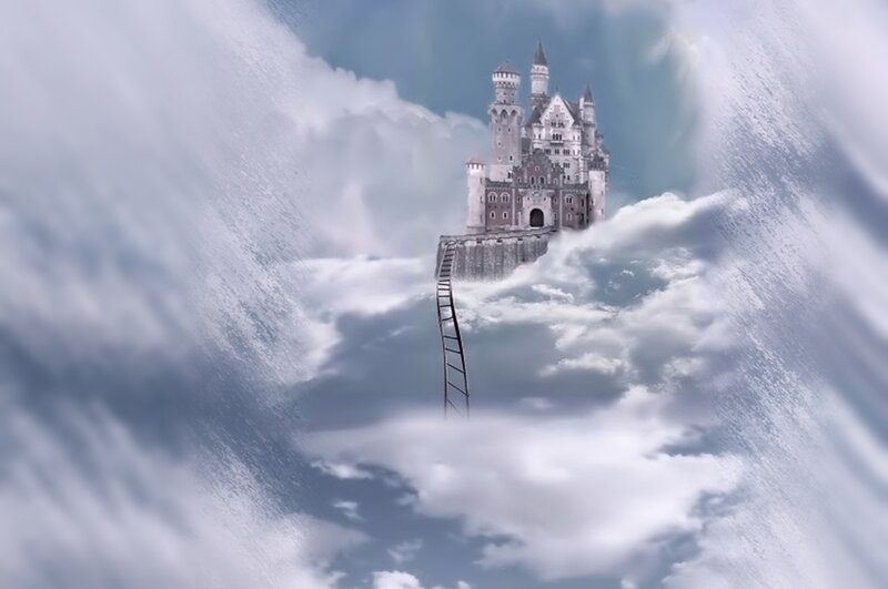 Castle in Clouds — White, Dramatic
