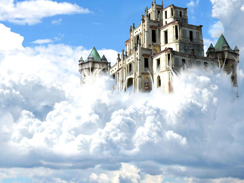 Castle in Clouds — White, Fantastical