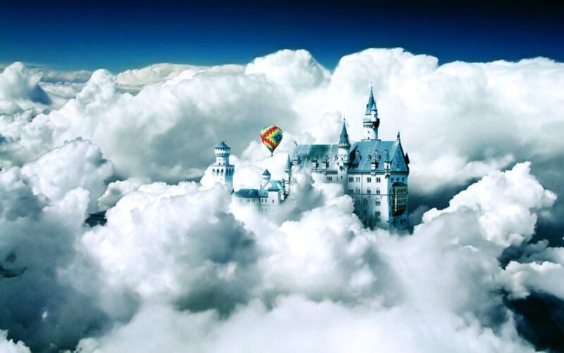 Castle in Clouds — White
