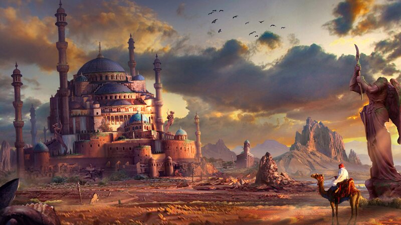 Castle in Desert Landscape