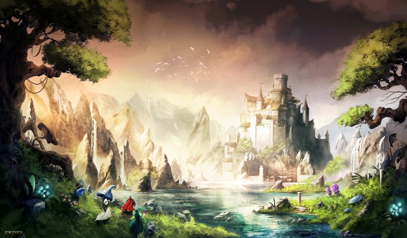 Castle in Fantasy Landscape — Green