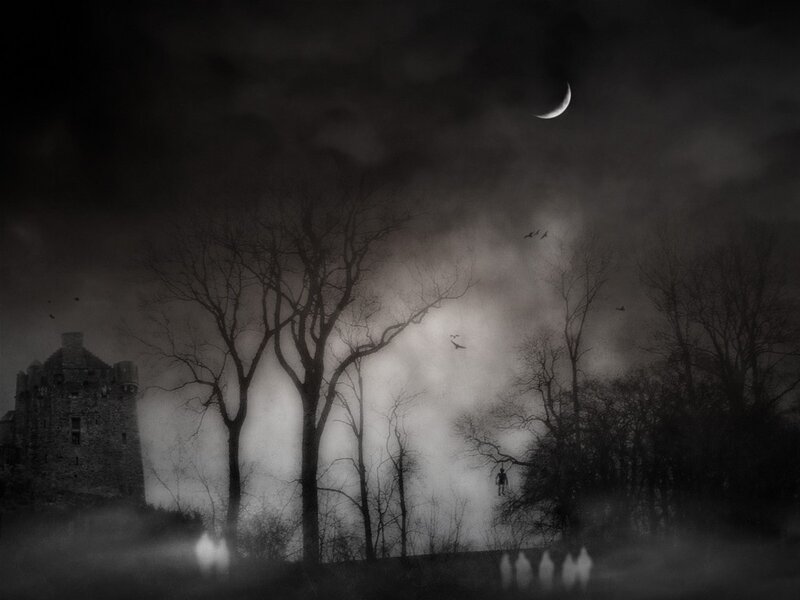 Castle in Foggy Night