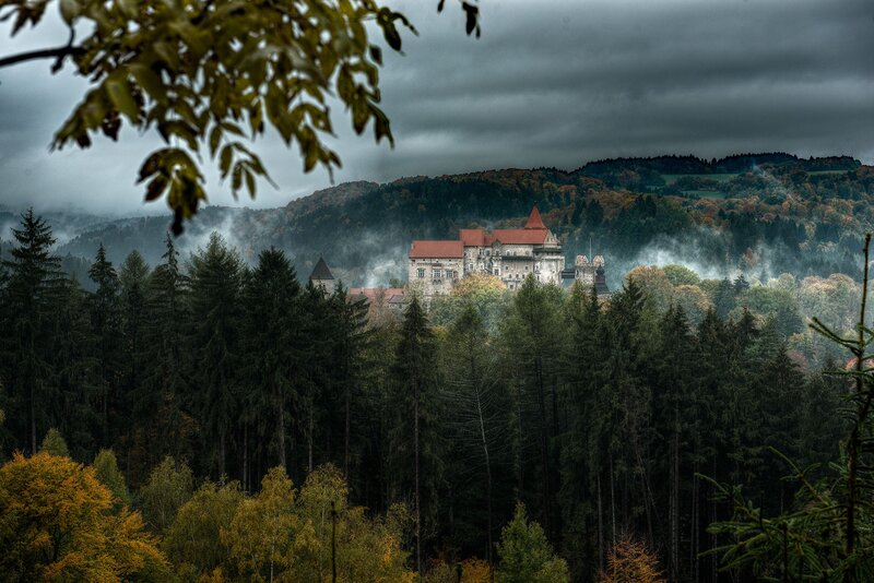 Castle in Forest — Green, Dramatic, Autumn