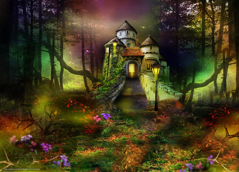 Castle in Forest — Green, Magical, Night