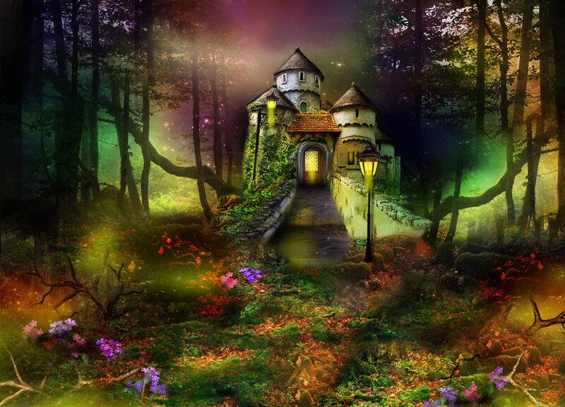 Castle in Forest — Green, Magical