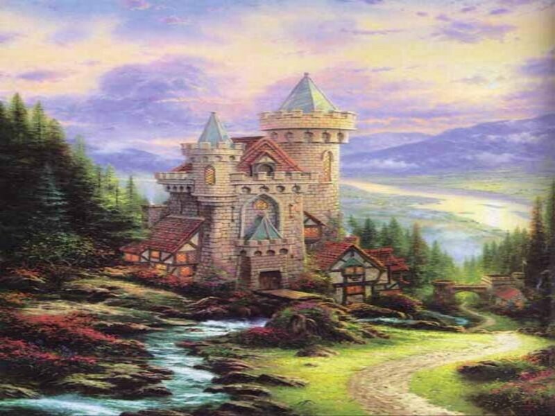 Castle in Forest Landscape